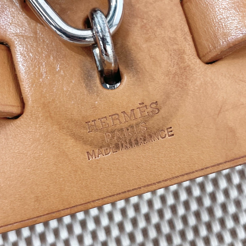 HERMES Handbag Herbag PM Tower ash/leather beige □HCarved seal