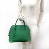 HERMES Handbag Bolide 31 Courchevel green □CCarved seal Women Used
