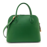 HERMES Handbag Bolide 31 Courchevel green □CCarved seal Women Used