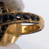 GUCCI Ring Black swarovski crystal metal 15 gold black □G mens Used - JP-BRANDS.com