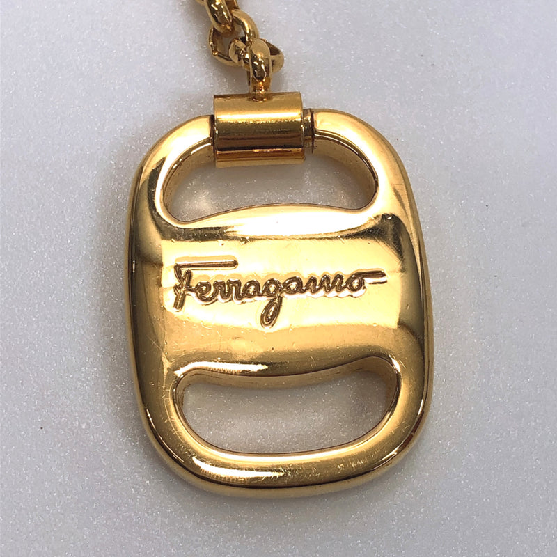 Salvatore Ferragamo key ring Bag charm metal gold Women Used