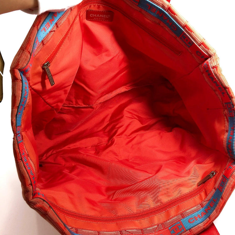 CHANEL Tote Bag New Travel Line MM Nylon Red Women Used - JP-BRANDS.com