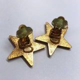 CHANEL Earring Star-shaped COCO Mark metal gold black 01PCarved seal Women Used - JP-BRANDS.com