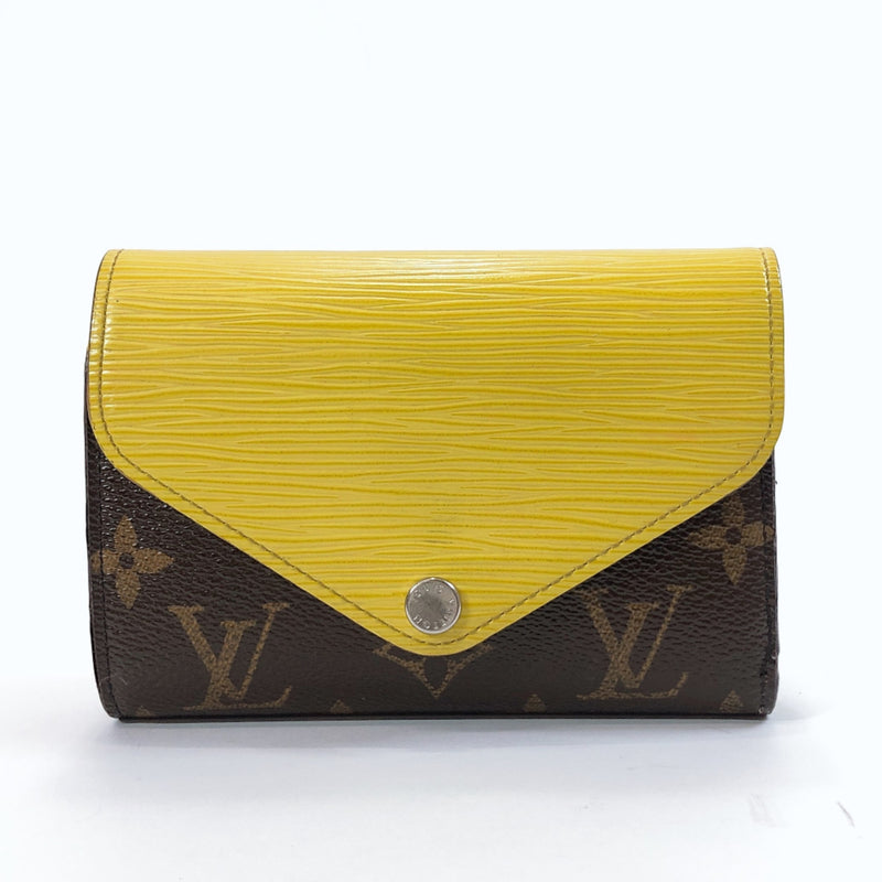 coin card holder leather small bag Louis Vuitton Yellow in Leather