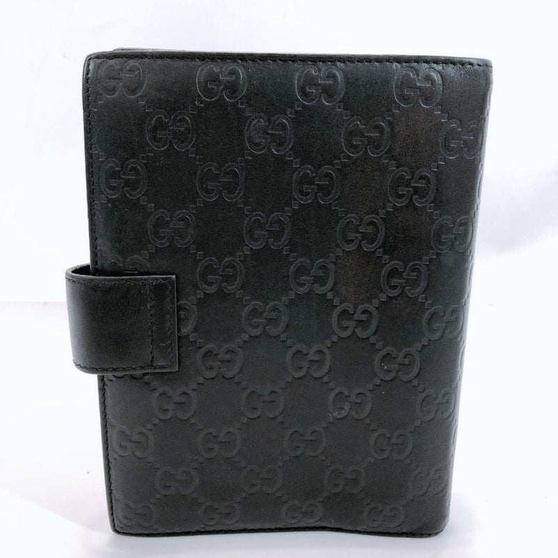 GUCCI Notebook cover 115241.2888 6 hole ring type Sima leather black unisex Used - JP-BRANDS.com