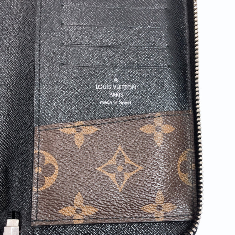 LOUIS VUITTON Monogram Macassar Zippy Wallet Vertical M60109 Brown Black/  081588