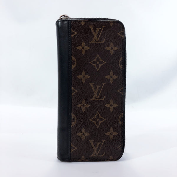 LOUIS VUITTON purse Ｍ60109 Macassar zippy wallet Vertical/Monogram Brown black Used