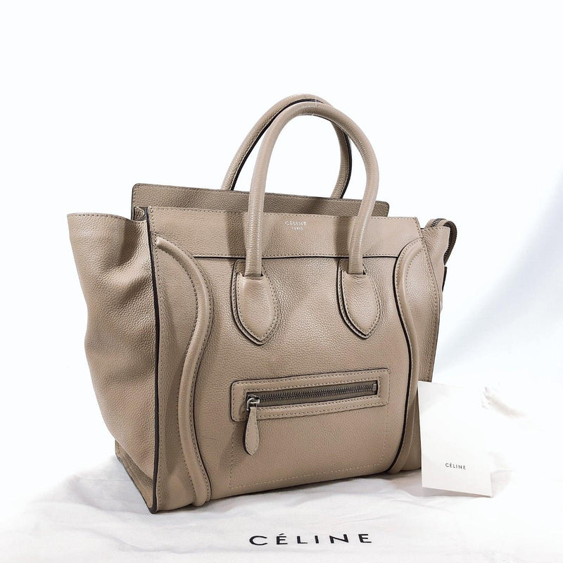 Celine Drummed Leather Mini Luggage Tote Bag