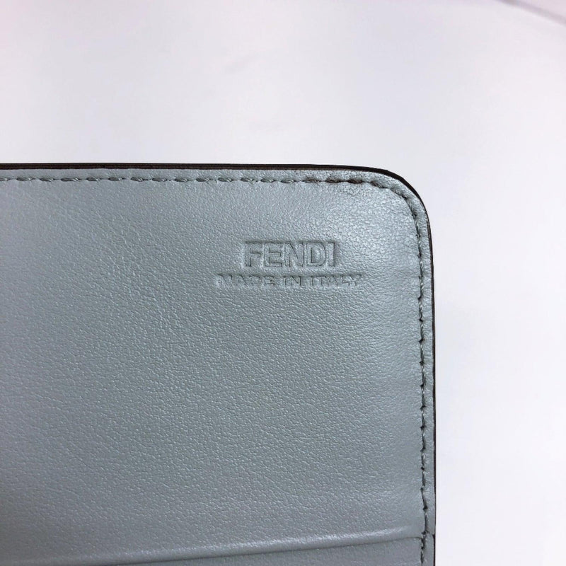 FENDI purse 8M0365 A13J F10XP Logo studs Chain wallet leather blue Ice blue Women New - JP-BRANDS.com