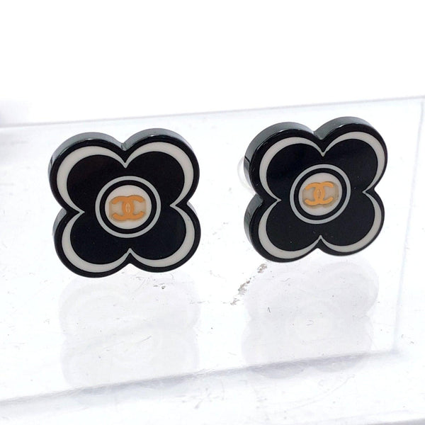 CHANEL Earring 02P COCO Mark Synthetic resin/metal black Women Used - JP-BRANDS.com