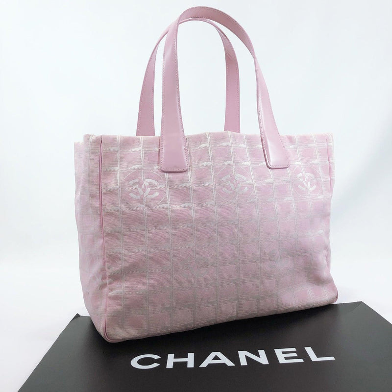 CHANEL Tote Bag New Travel Line MM Nylon pink Women Used –
