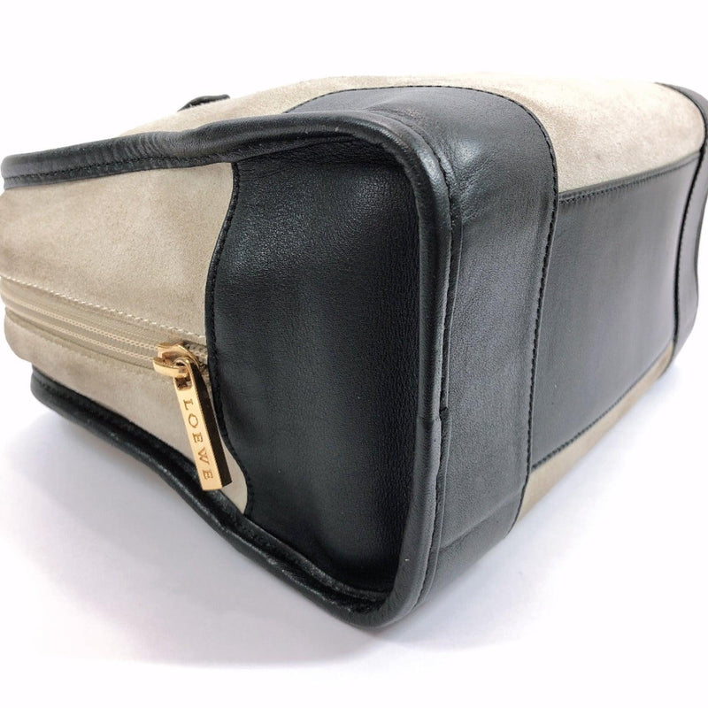 LOEWE Boston bag Americana 28 Suede/leather gray black Women Used –