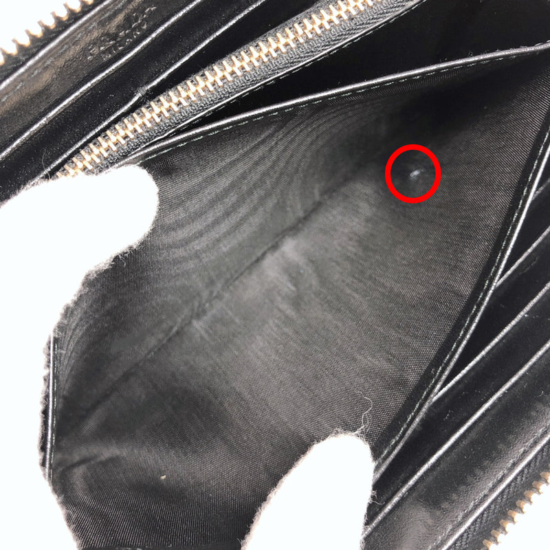 PRADA purse 1M0506 quilting Round zip leather black Women Used