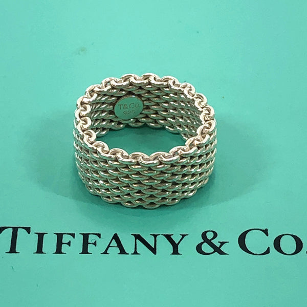 TIFFANY&Co. Ring Somerset mesh Silver925 11-12 Silver Women Used