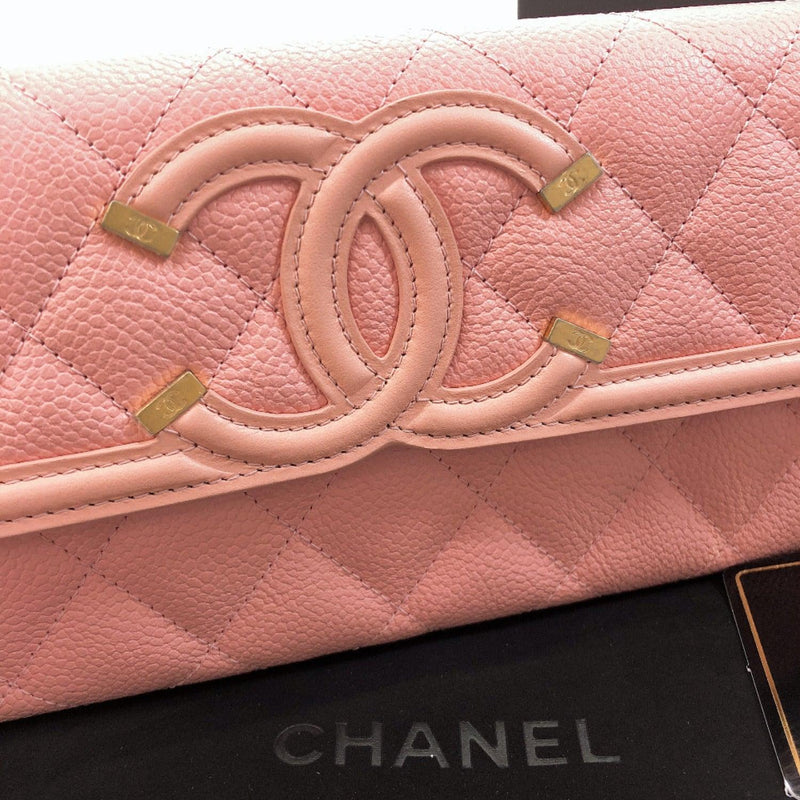 CHANEL purse A84448 CC filigree Antique Hardware Matt caviar skin pink Women New - JP-BRANDS.com