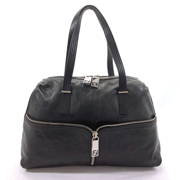 FENDI Tote Bag 8BR623-CV5　108-2516 Unzipped Zucca pattern leather black Women Used - JP-BRANDS.com