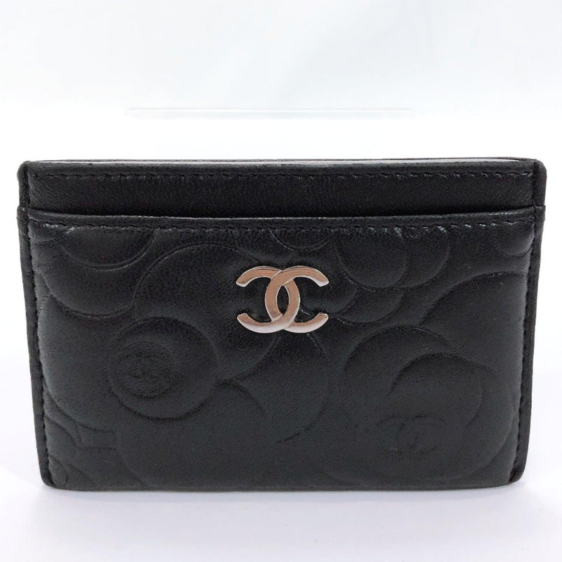 CHANEL Card Case A82286 Camelia leather black Women Used - JP-BRANDS.com