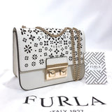 Furla Shoulder Bag punching bella ChainShoulder leather white gold Women Used - JP-BRANDS.com