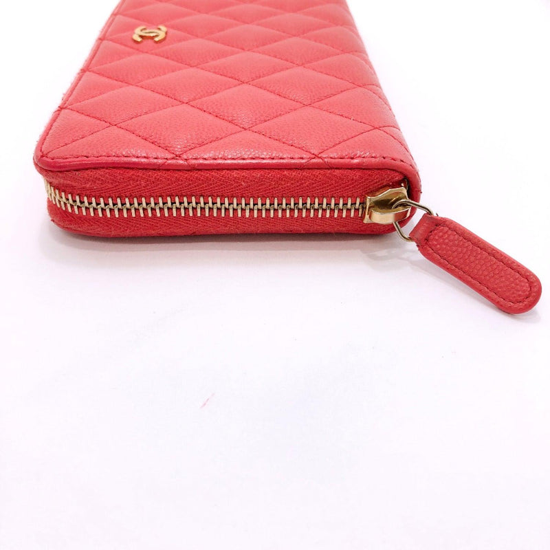 CHANEL purse A50097 Classic long zip wallet Matt caviar skin pink Gold Hardware Women Used - JP-BRANDS.com