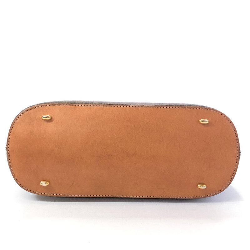 CELINE Handbag M91 Macadam Mini Boston vintage PVC beige Brown Women U –