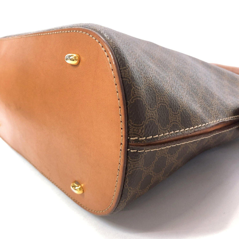 CELINE Macadam Travel Hand Bag Trunk Case Purse Brown PVC Leather M08 74101