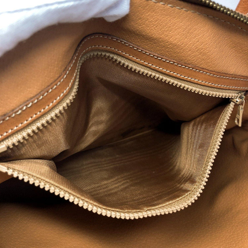 CELINE Logo Macadam Pattern Travel Hand Bag PVC Leather Brown Gold Italy  60YB418