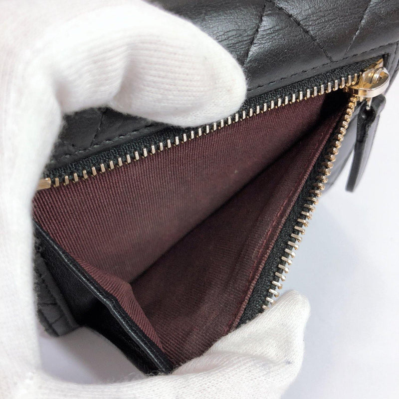 CHANEL Tri-fold wallet Matelasse lambskin black Women Used - JP-BRANDS.com