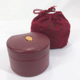CARTIER Other accessories Jewelry case Must Line leather wine-red Women Used - JP-BRANDS.com