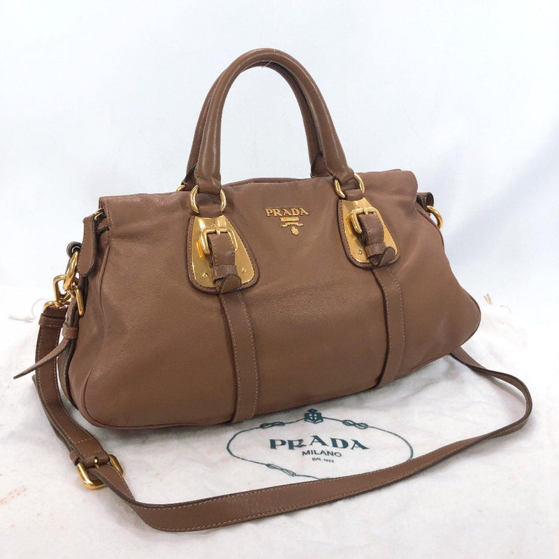 prada brown polyester handbag
