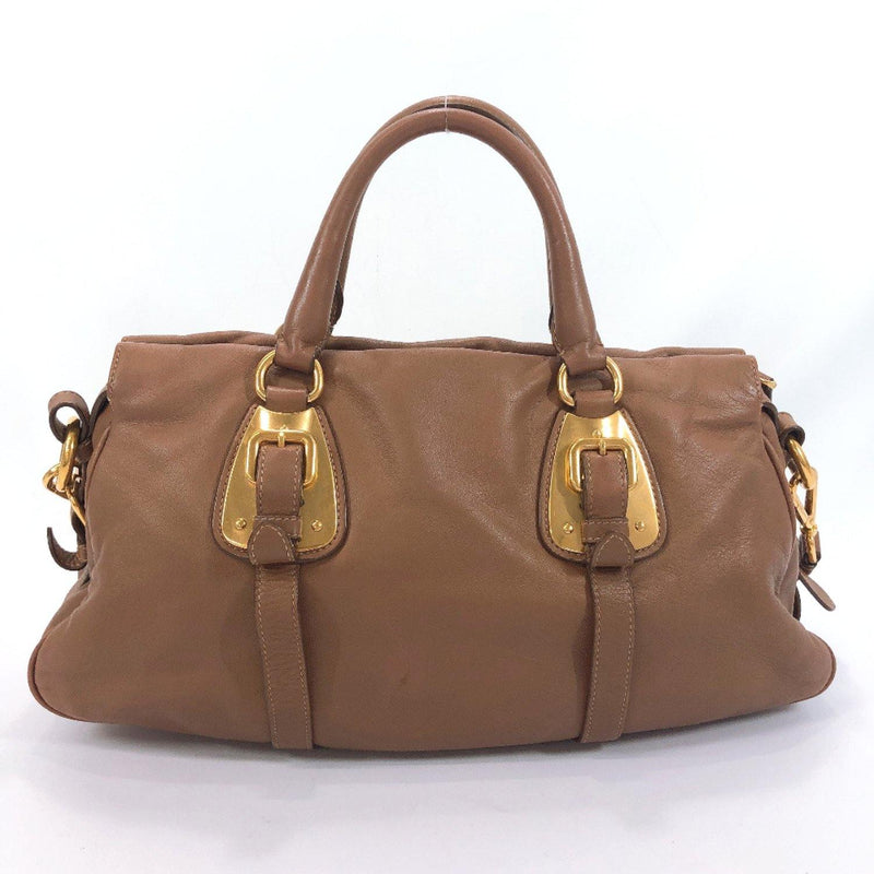 PRADA Handbag BN1903 2way Mini Boston leather Brown Women Used