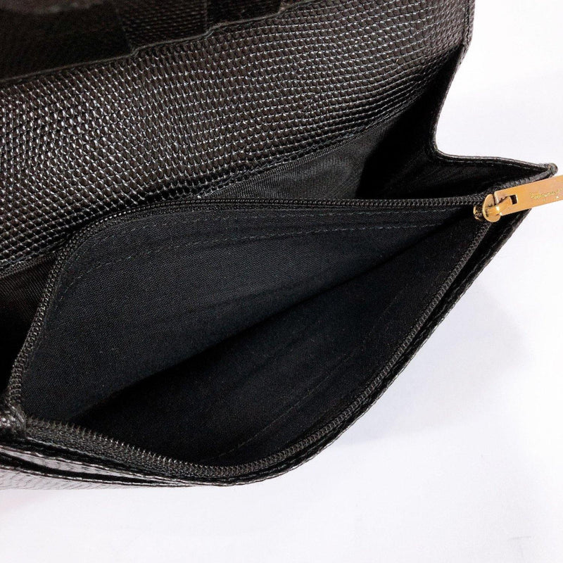 Salvatore Ferragamo purse Vala leather black Women Used - JP-BRANDS.com