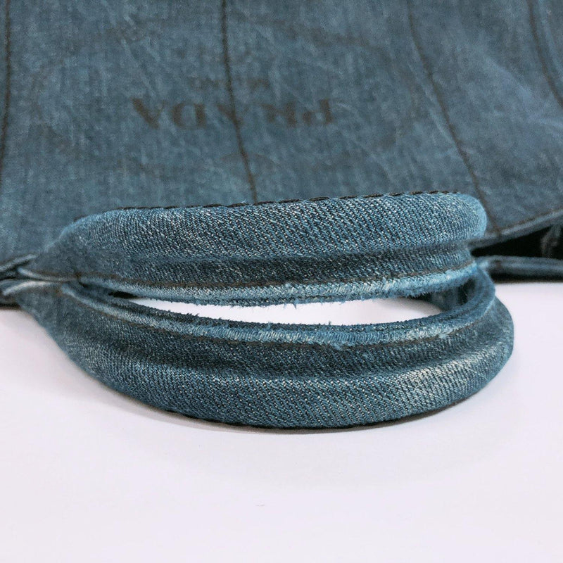 PRADA Tote Bag Canapa L size denim blue Women Used - JP-BRANDS.com