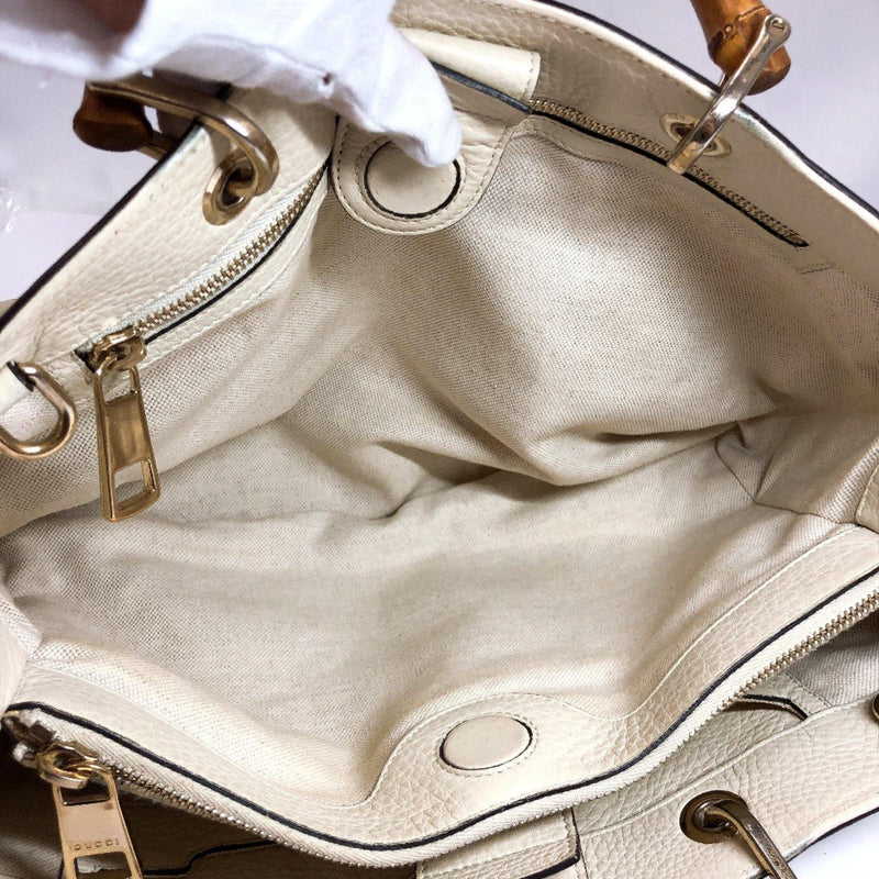 GUCCI Handbag 323660 Shopper Bamboo leather white Women Used - JP-BRANDS.com