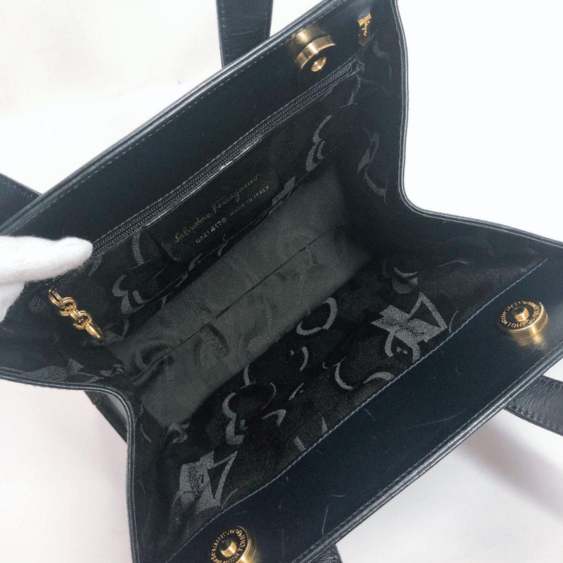 Salvatore Ferragamo Handbag BA214178 Vala leather Navy Women Used 