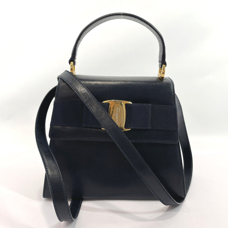 Salvatore Ferragamo Handbag BW-215677 Vala 2Way vintage leather black Women Used