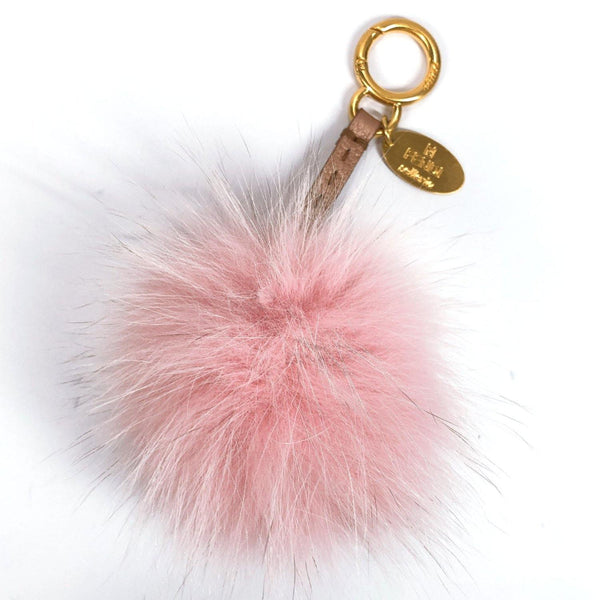 FENDI key ring Pom pom charm Celeria Fox pink Gold Hardware Women Used - JP-BRANDS.com