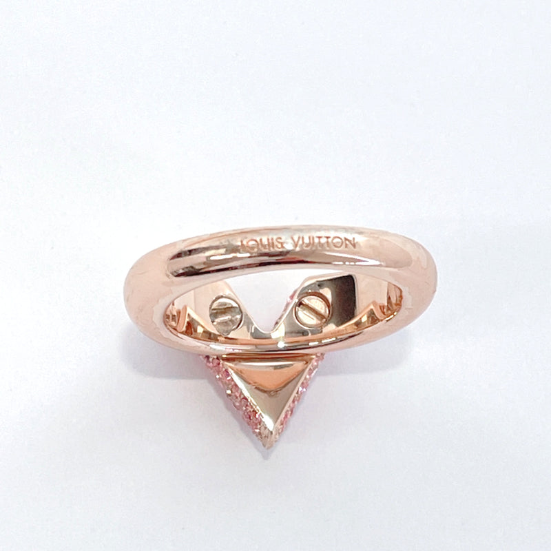 LOUIS VUITTON Ring M68195 Essential V Strass metal 12 gold pink Women Used