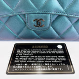 CHANEL purse A80758 Matelasse lambskin blue Women Used - JP-BRANDS.com