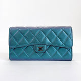 CHANEL purse A80758 Matelasse lambskin blue Women Used - JP-BRANDS.com