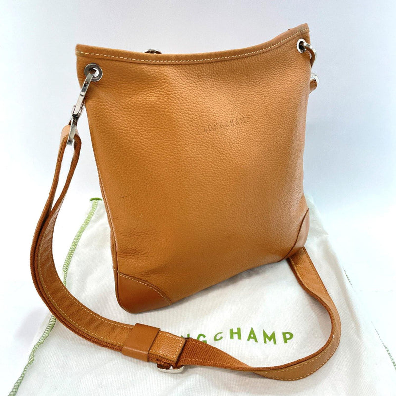 Longchamp Shoulder Bag leather Brown Women Used - JP-BRANDS.com