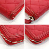 CHANEL purse A84449 Zip Around CC filigree Matt caviar skin/leather Red Gold Hardware Women Used - JP-BRANDS.com