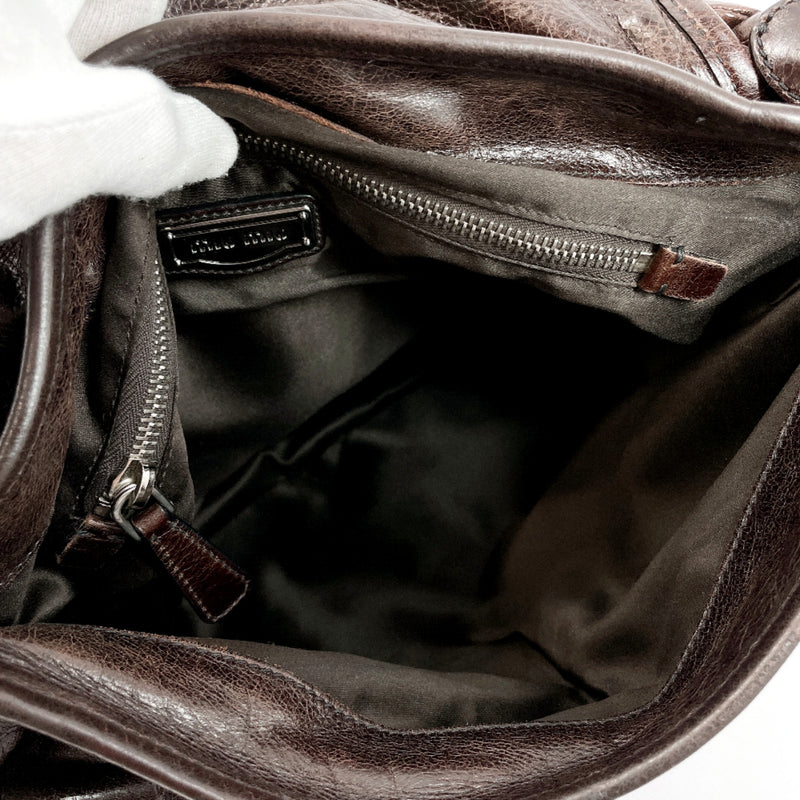 MIUMIU Shoulder Bag Materasse 2WAY leather/SilverHardware Brown Women Used