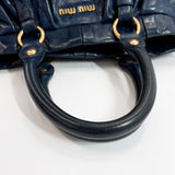 MIUMIU Handbag RT0383 2WAY leather Navy Women Used