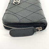 CHANEL purse Wild stitch Zip Around Matt caviar skin black Women Used - JP-BRANDS.com
