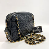 CHANEL Shoulder Bag Matelasse Double Chain Shoulder lambskin black Gold Hardware Women Used - JP-BRANDS.com