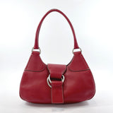 PRADA Handbag leather wine-red SilverHardware Women Used