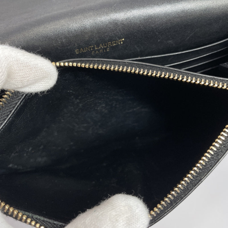 SAINT LAURENT PARIS Shoulder Bag 452159 C150J 1000 Classic Kate Monogram Tassel Chain Wallet leather black Gold Hardware Women Used