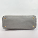 PRADA Tote Bag canvas/Gold Hardware gray Women Used