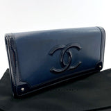CHANEL purse COCO Mark lambskin/Patent leather Navy Women Used - JP-BRANDS.com