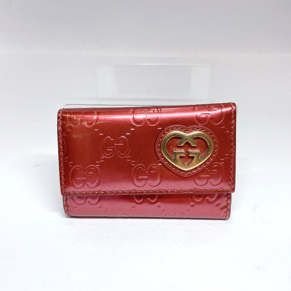 GUCCI key holder 257217 six hooks Heart GG Shima Patent leather pink Women Used - JP-BRANDS.com